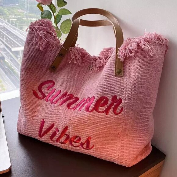 Handbags - Pink Casual Women's Lightweight Large Capacity Tote Bag